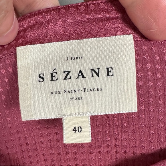 Sezane 100% Silk Lea Shirt Blush Pink Size 40 French US 8 Blouse Button Down Top - Picture 5 of 16